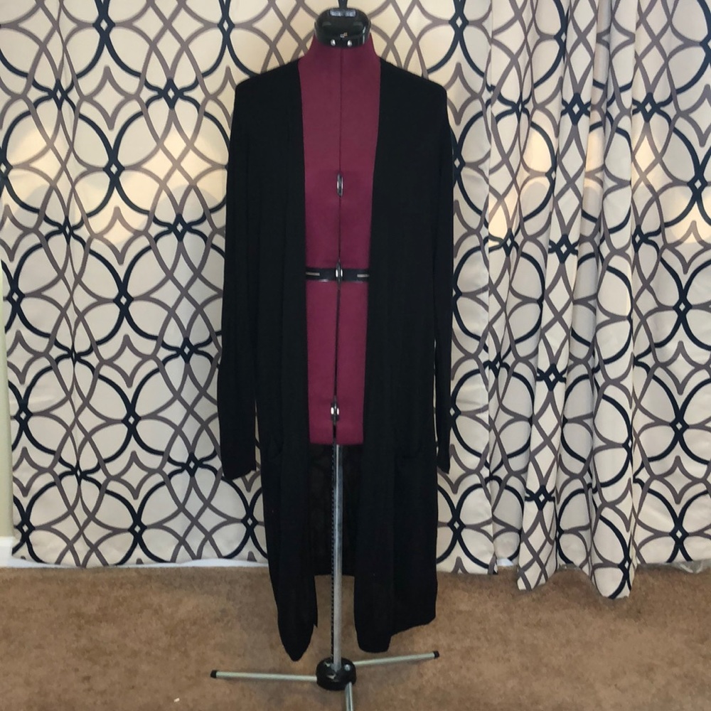 Long black cardigan